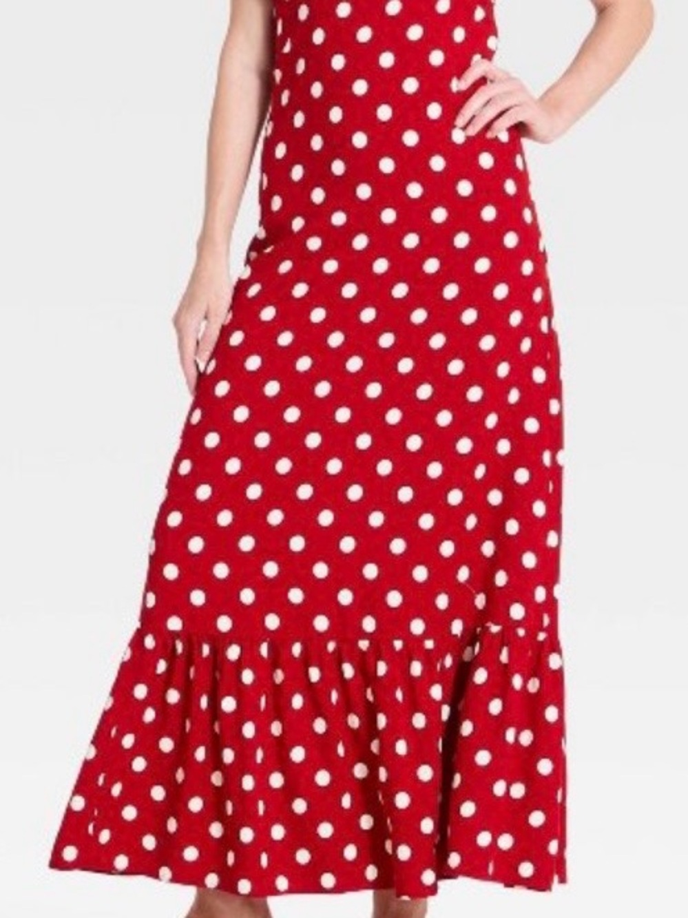 a new day Red and White Polka Dot Strapless Maxi Dress - Picture 3 of 6
